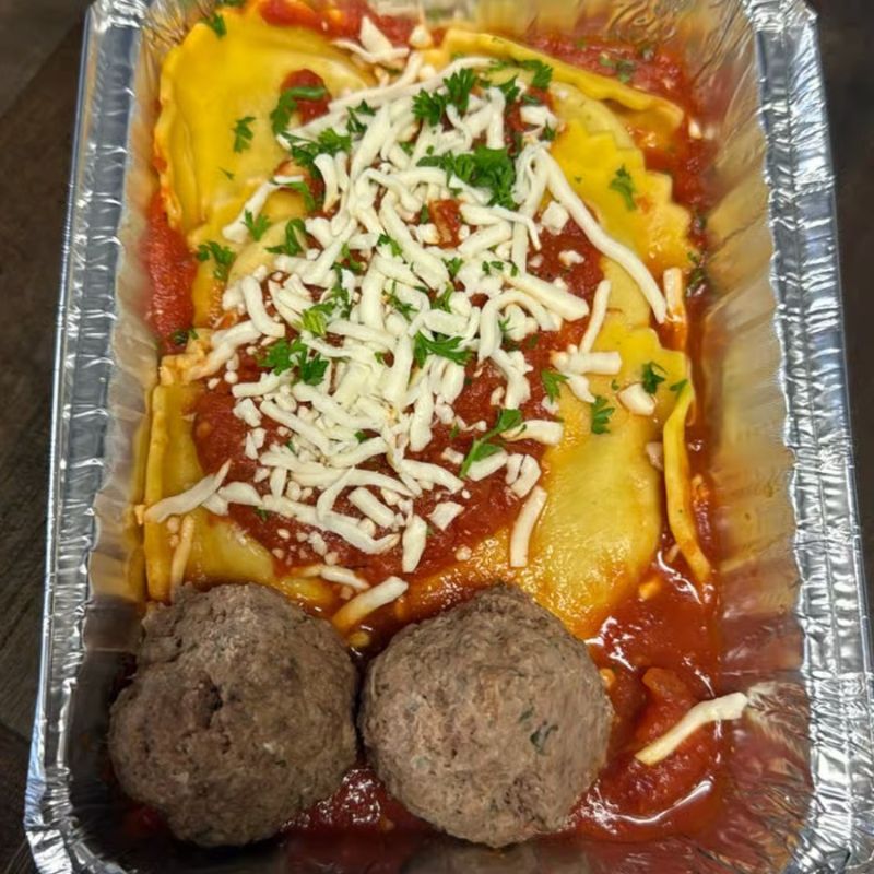 Cheese Ravioli 6 Pack & Meatball